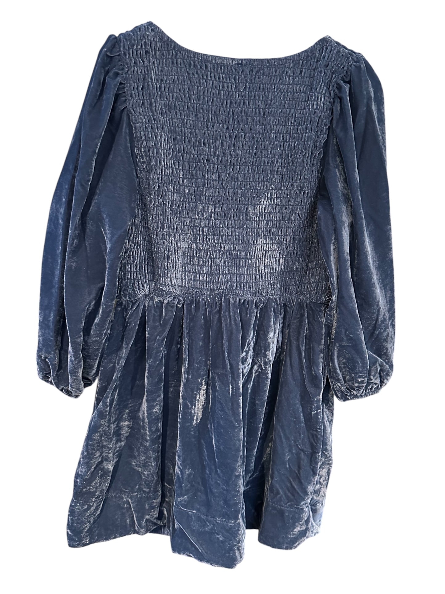 Free People Blue / Navy Velvet Mini Dress - Size S / M RRP 118