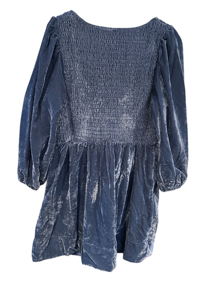 Free People Blue / Navy Velvet Mini Dress - Size S / M RRP 118