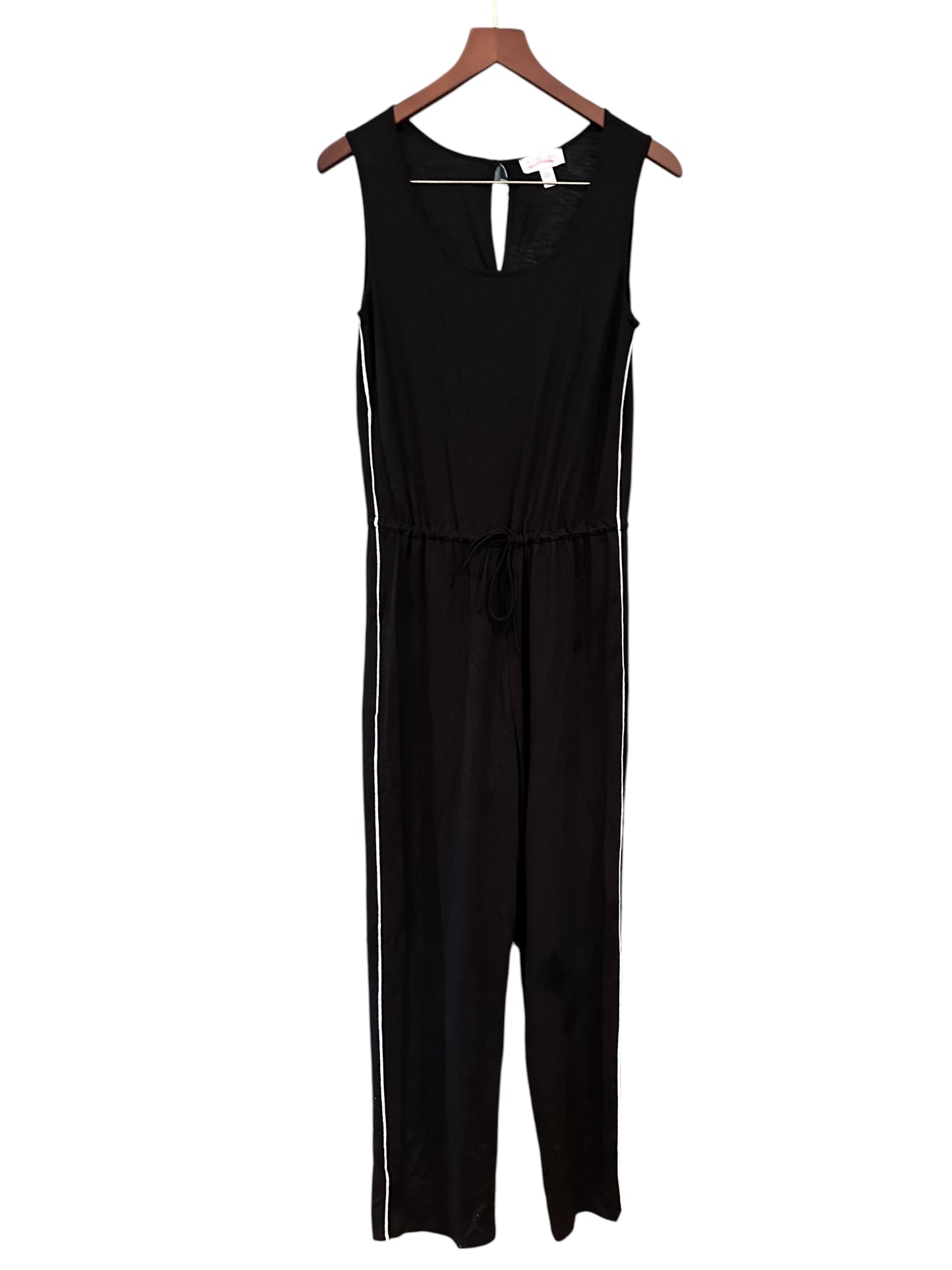 The White Company Black Jumpsuit With White Stripe - Size UK 8 RRP 89