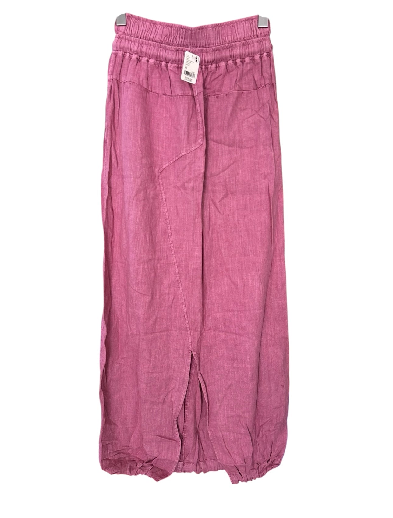 Free People Linen Daphne Maxi Skirt with Double Waistband Pink Rose XS