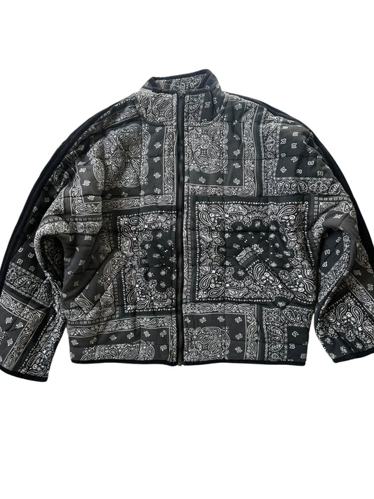 Free People Dolman Paisley Printed Jacket - Black White - Size S - RRP 228