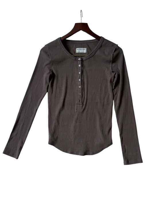 Free People We The Free Jamie Henley Brown Long Sleeved Button Up TShirt - Size S