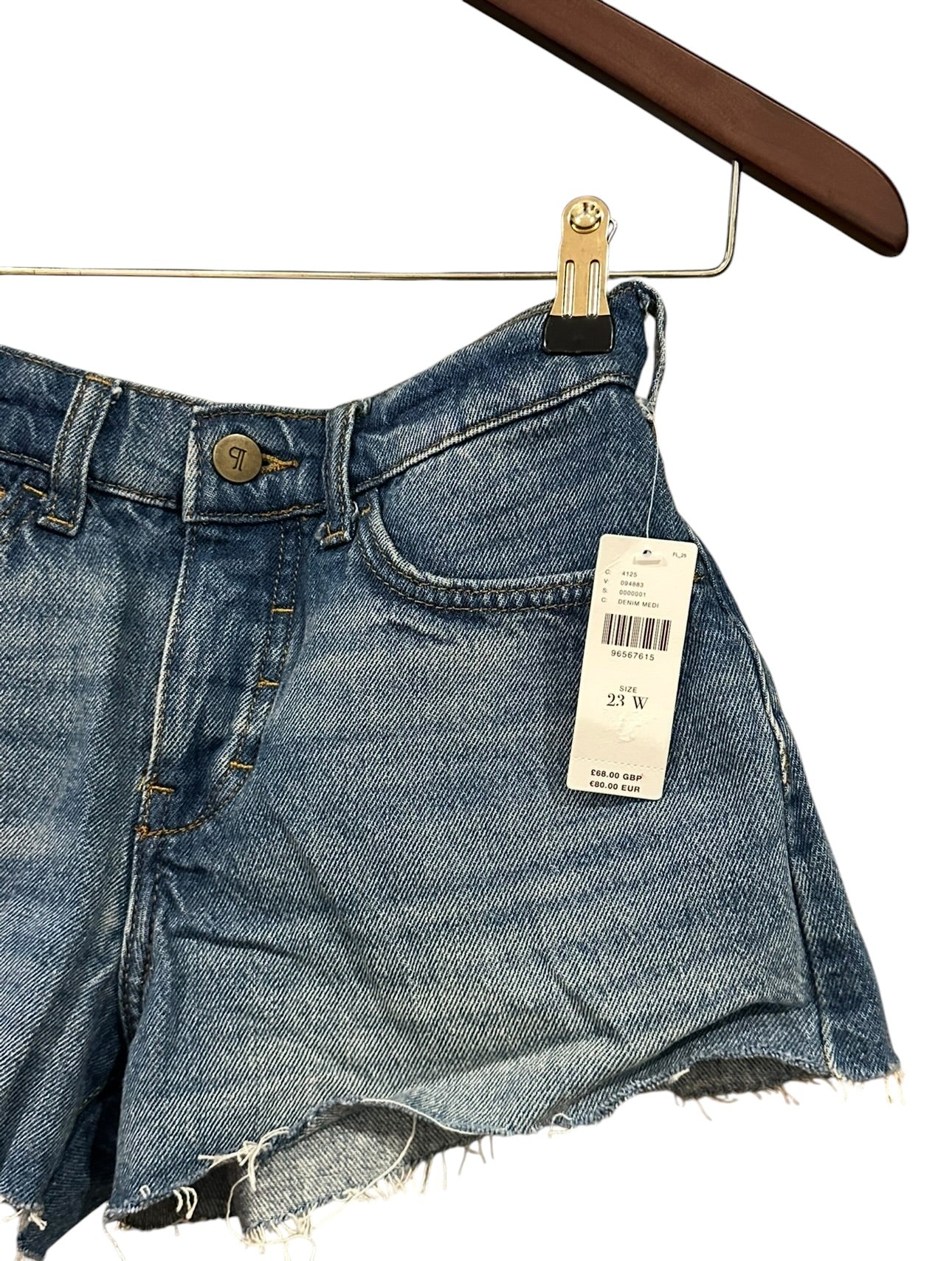 Anthropologie Pilcro Micro Mini Denim Shorts W23 UK4 - Medium Blue Denim