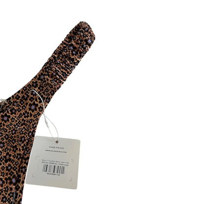 Kulani Kini Y Thong Leopard / Printer Brown Bikini Bottom - Size XL