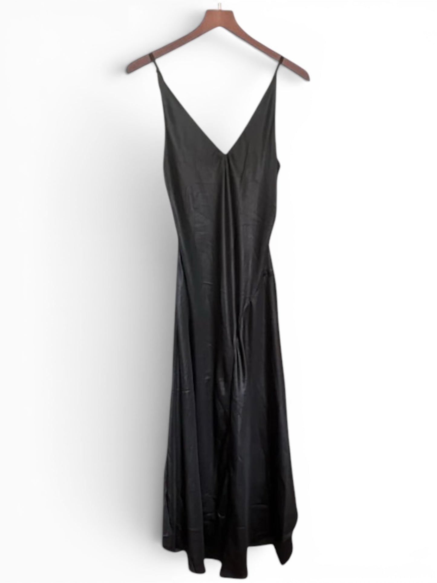 Allsaints Black V Neck Slip Midi / Maxi Megan Dress - Size S
