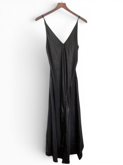 Allsaints Black V Neck Slip Midi / Maxi Megan Dress - Size S