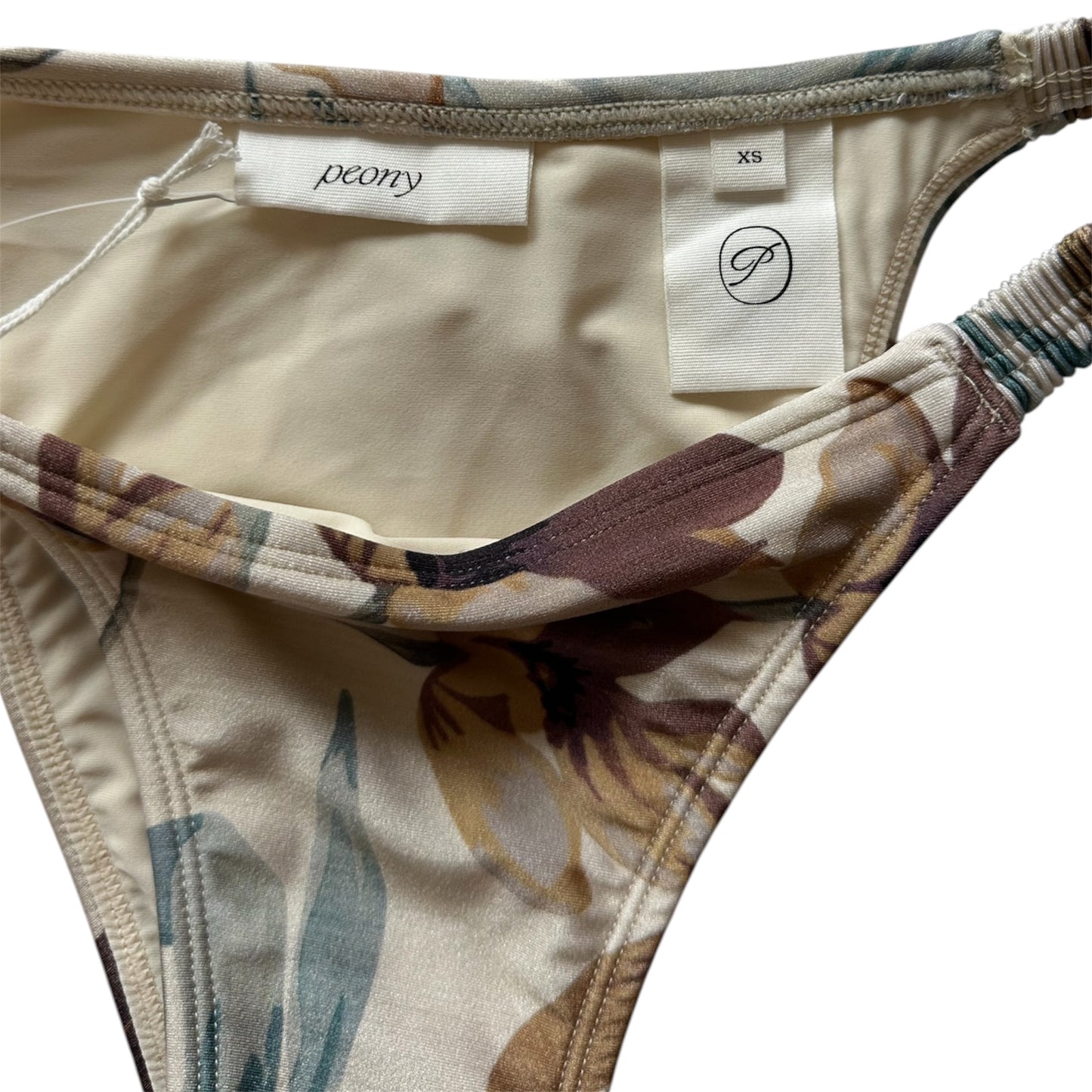 Anthropologie Neutral Peony Botanica Bikini Bottoms - Size XS