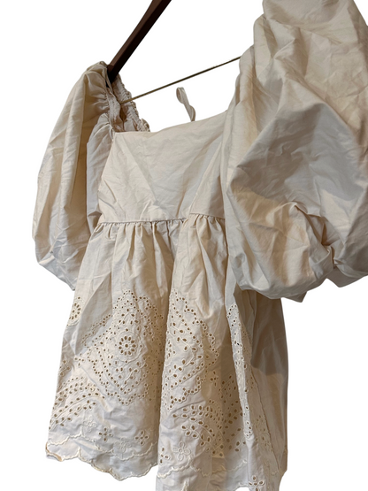 Anthropologie Moon River Eyelet Babydoll Top - Size M
