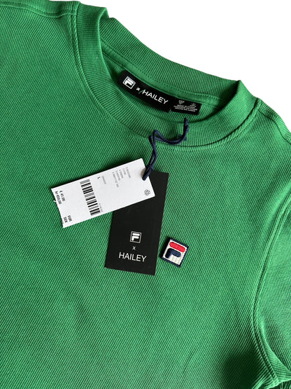 Green Urban Outfitters Fila x Hailey Bieber Crop Top - Size L