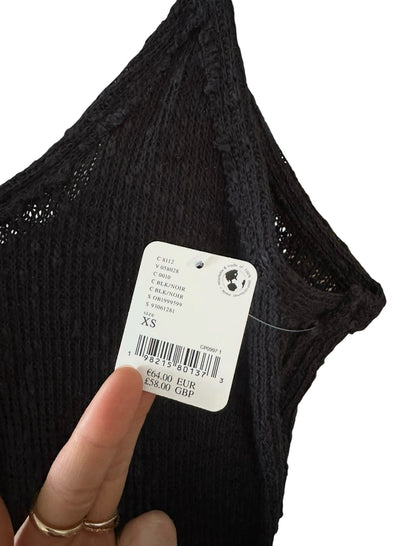 Free People Don’t Go Tank Top - Size XS - Black - RRP 58