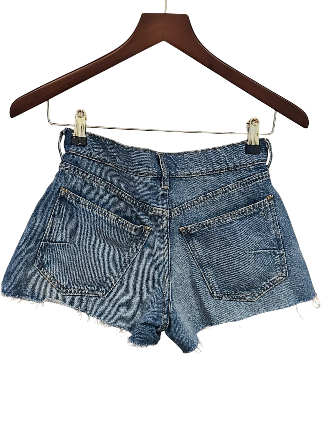 Anthropologie Pilcro Micro Mini Denim Shorts W23 UK4 - Medium Blue Denim