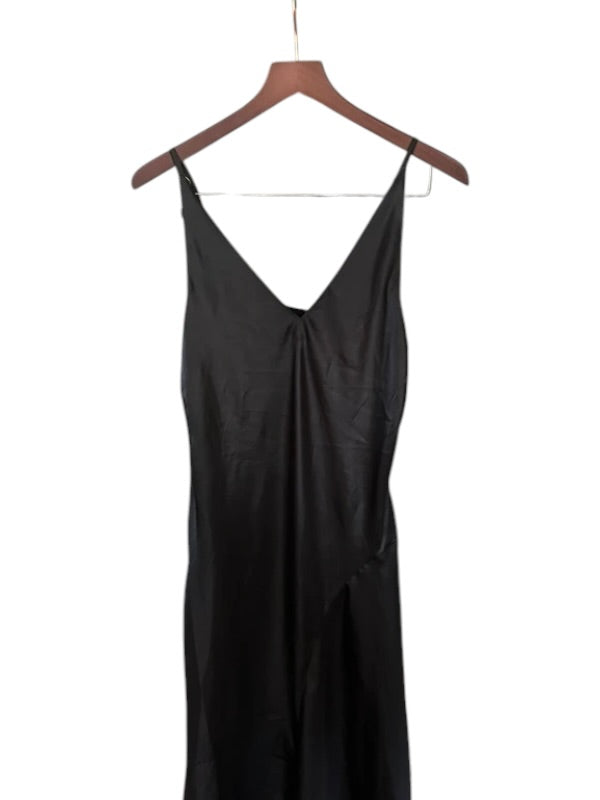 Allsaints Black V Neck Slip Midi / Maxi Megan Dress - Size S