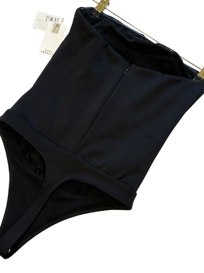 Good American Black Sculpting Corset Strapless Thong Bodysuit - Size S RRP 98