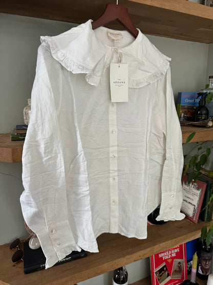 Sézane White Amael Shirt Size 34 UK 6 Current Stock 115