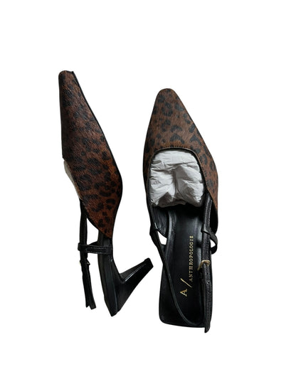 Anthropologie Pointed Toe Animal Print Leopard Kitten Heel Slingback Size 36 UK 3
