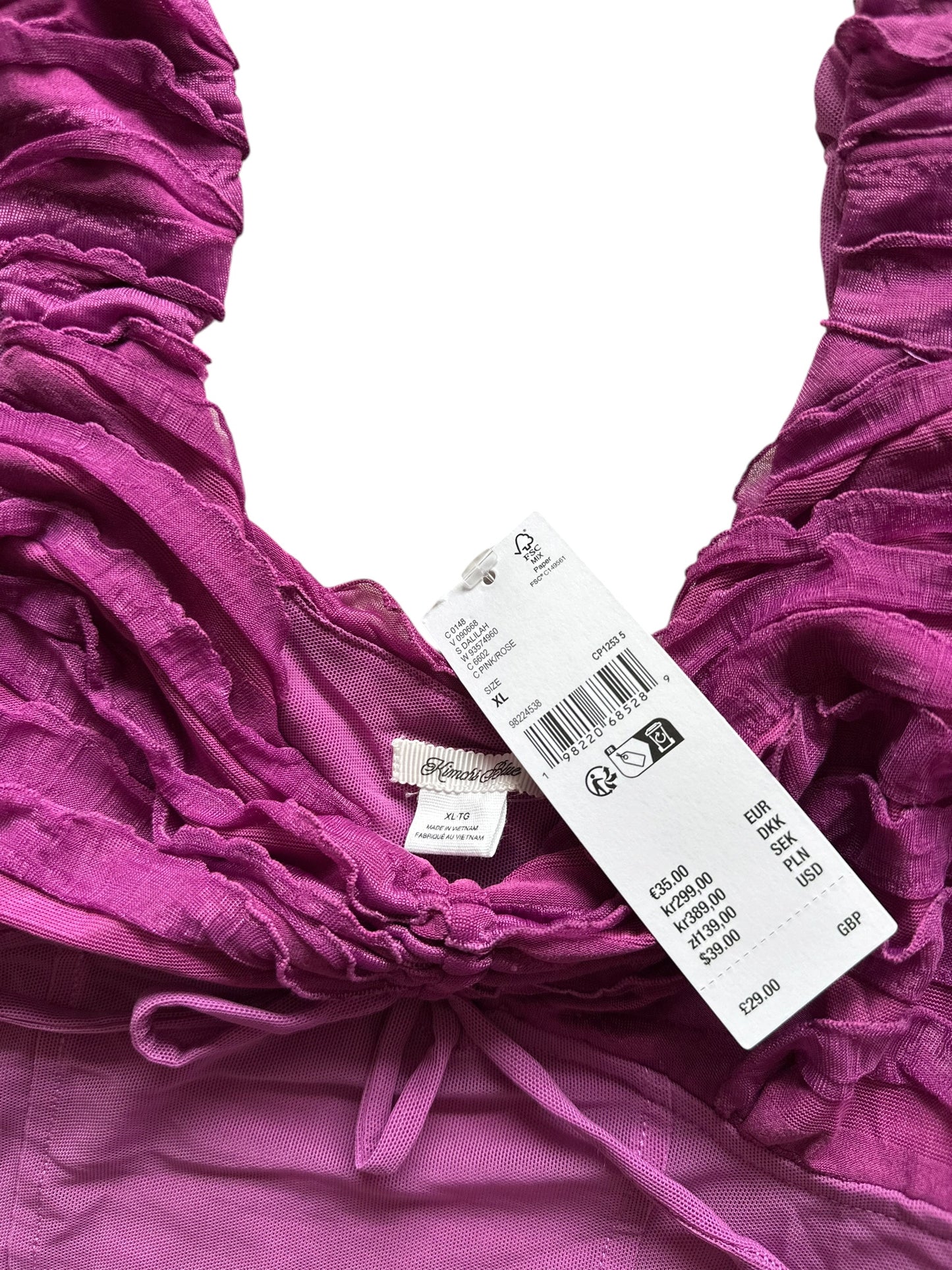 Urban Outfitters Kimchi Blue Dalliah Mesh Blouse Purple / Pink Size XL - UK 8/10