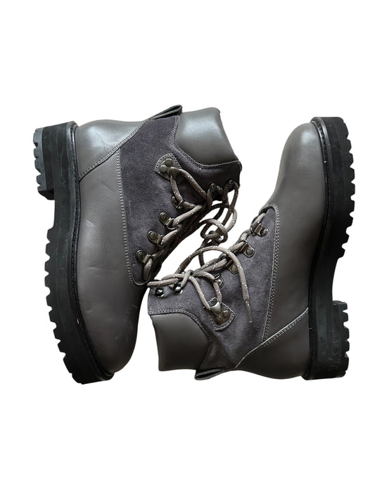 The White Company Dark Grey Leather Flatform Hiker Boots - EU 36 - UK 3 RRP 169