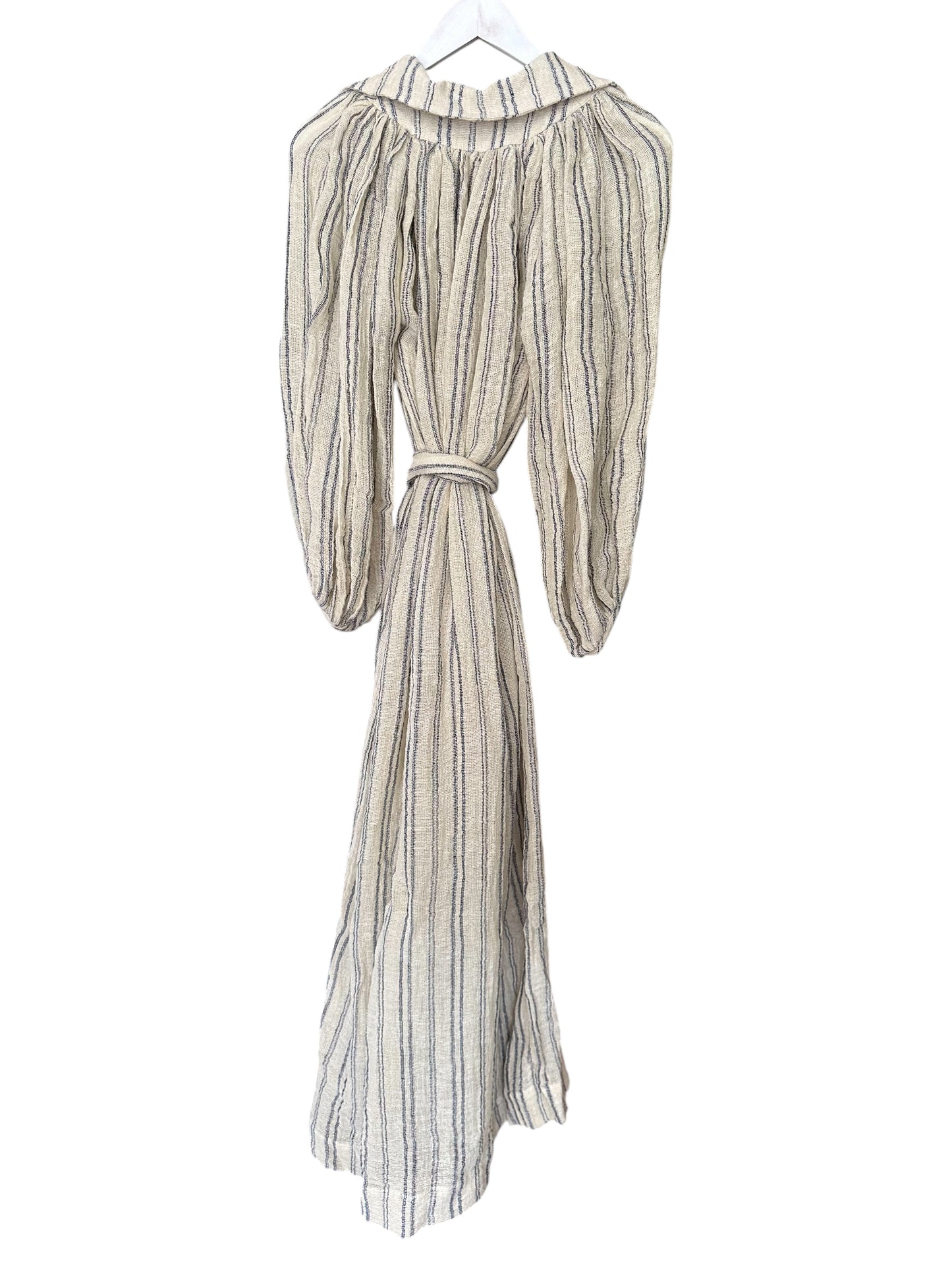 Lisa Marie Fernandez the poet dress in natural & navy striped chios gauze Size 1