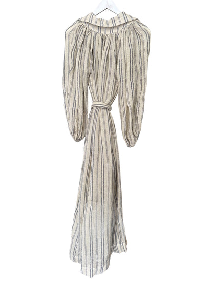 Lisa Marie Fernandez the poet dress in natural & navy striped chios gauze Size 1