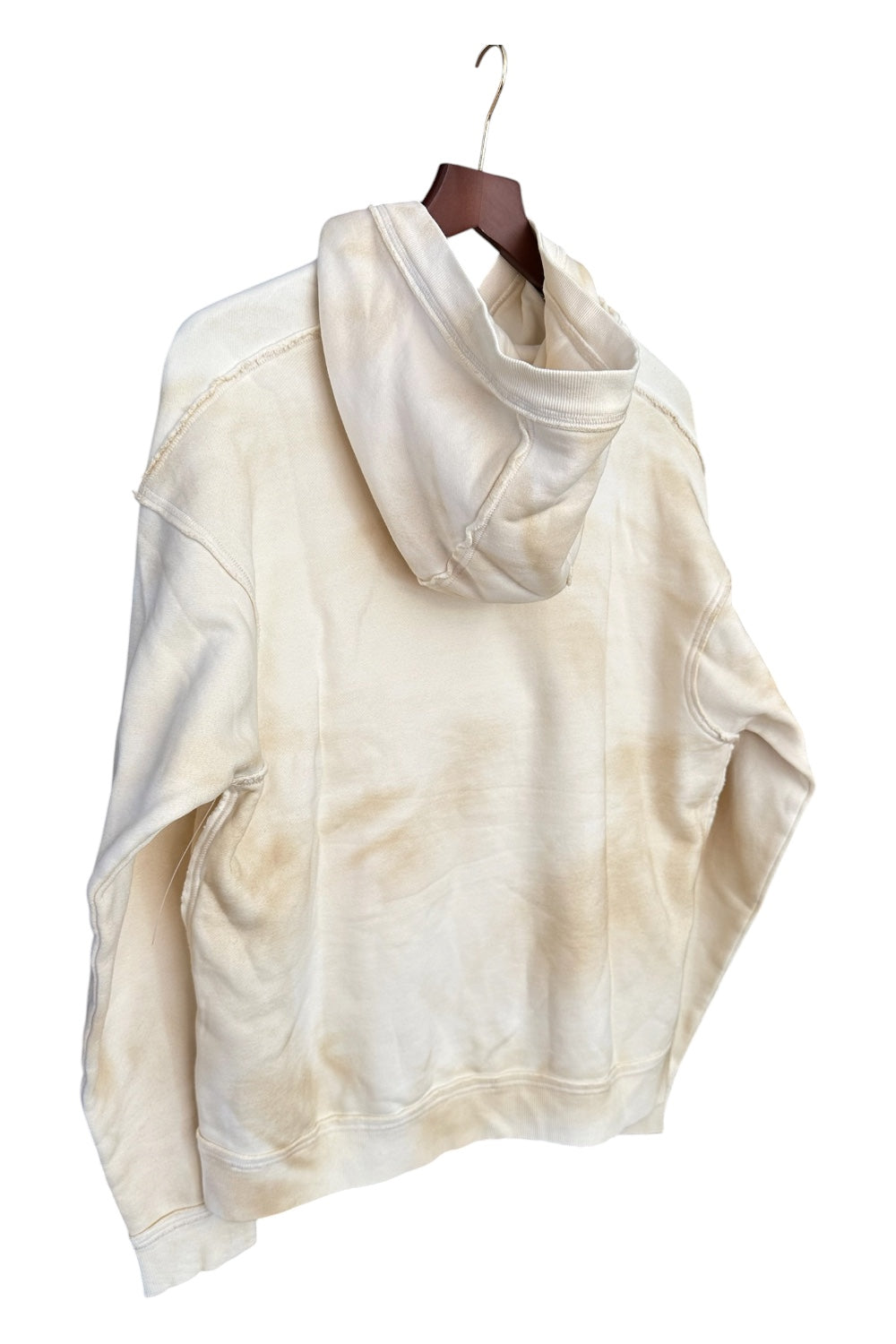 RRP 118 Free People Your Favourite Washed Sweatshirt Hoodie Cream Brown - Size XS