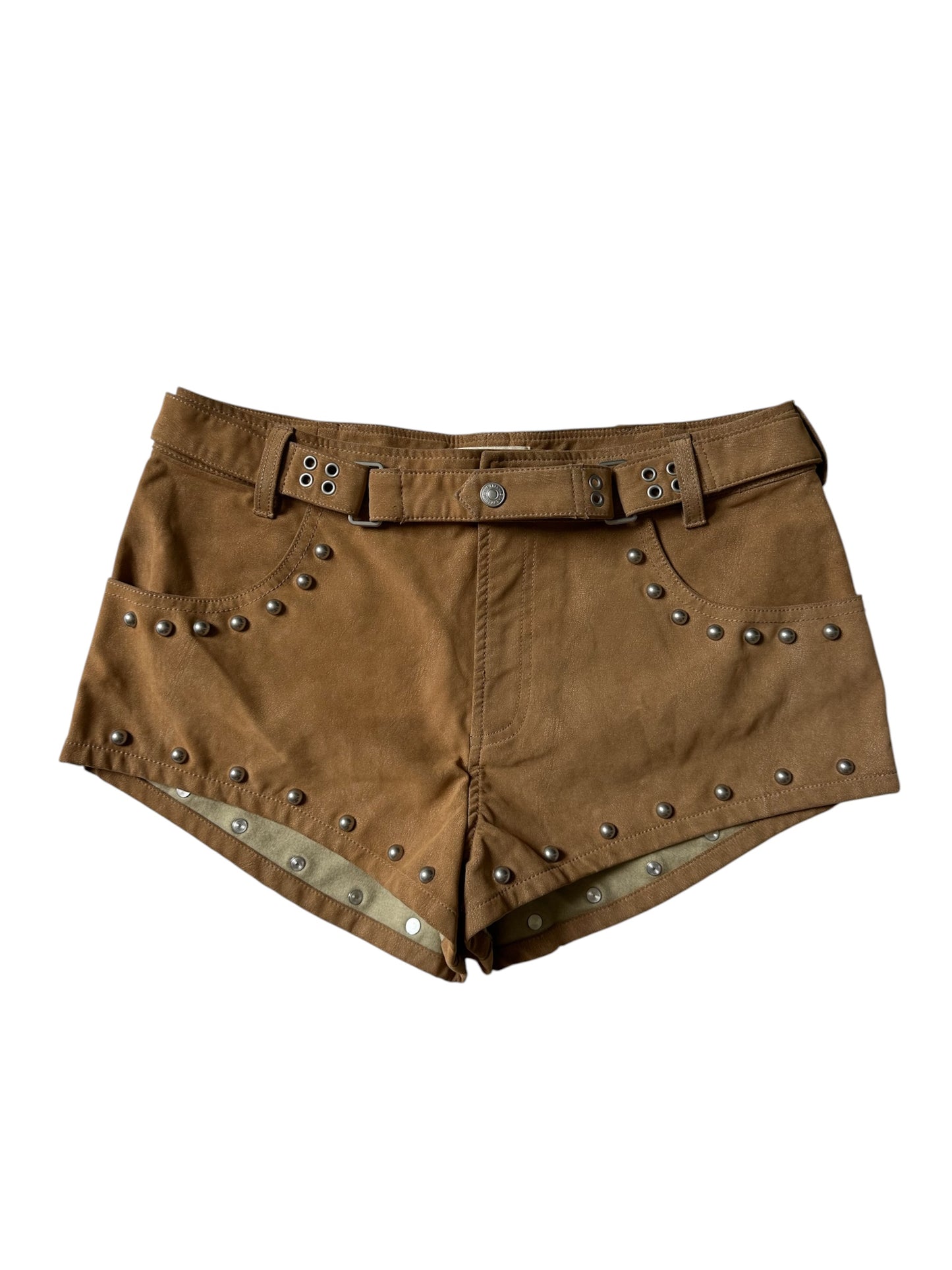 Free People We The Free The Cool Kid Suede Micro Shorts - Size 8 UK 12