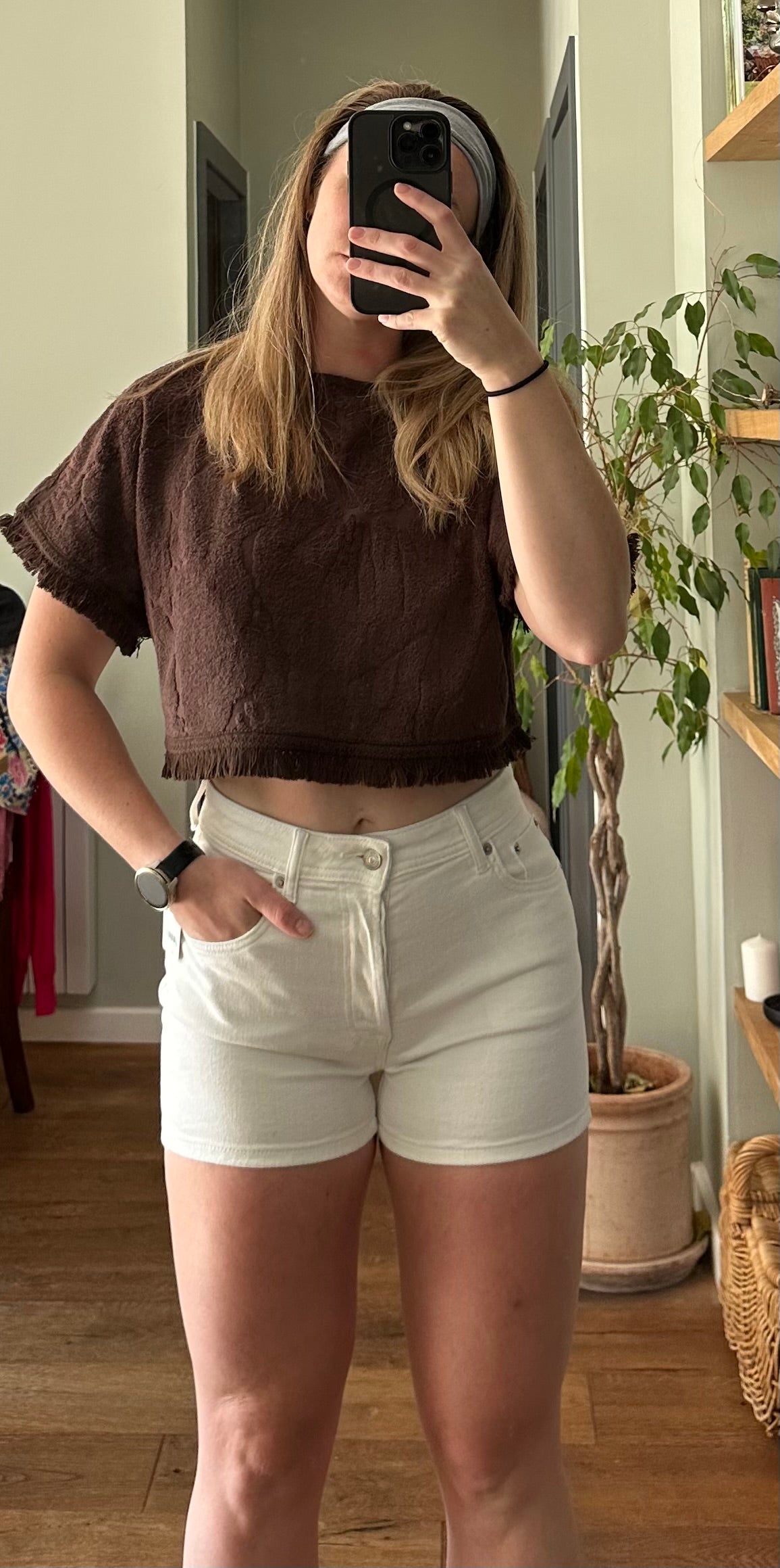 Free People White Denim We The Free Shorts - W26 UK 8