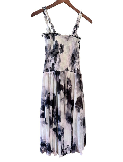Free People Tessa Smocked Midi Dress Ivory / Black - Size XS - RRP 158