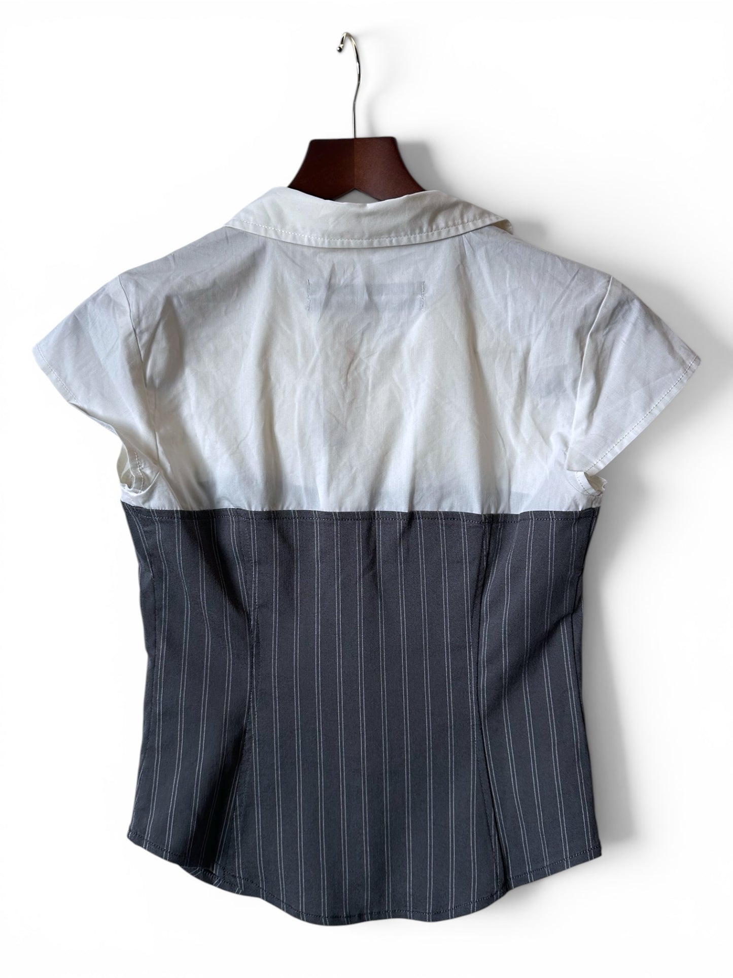 Urban Outfitters Silence & Noise Corset Pinstripe Hybrid Shirt - Size S