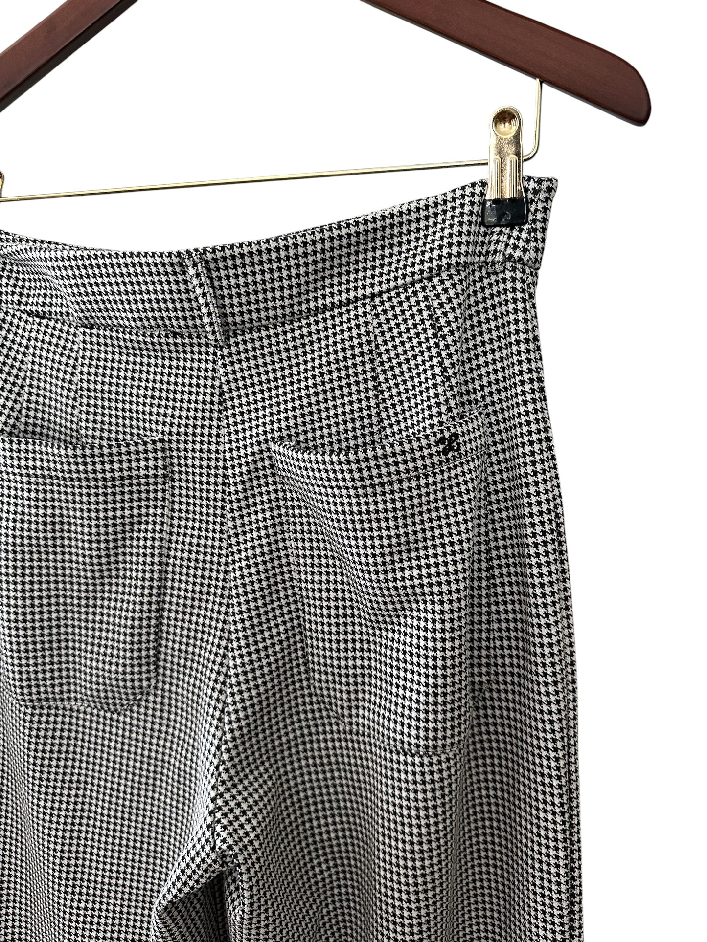 Anthropologie Maeve Black White Jude Houndstooth Print Trousers - UK 10
