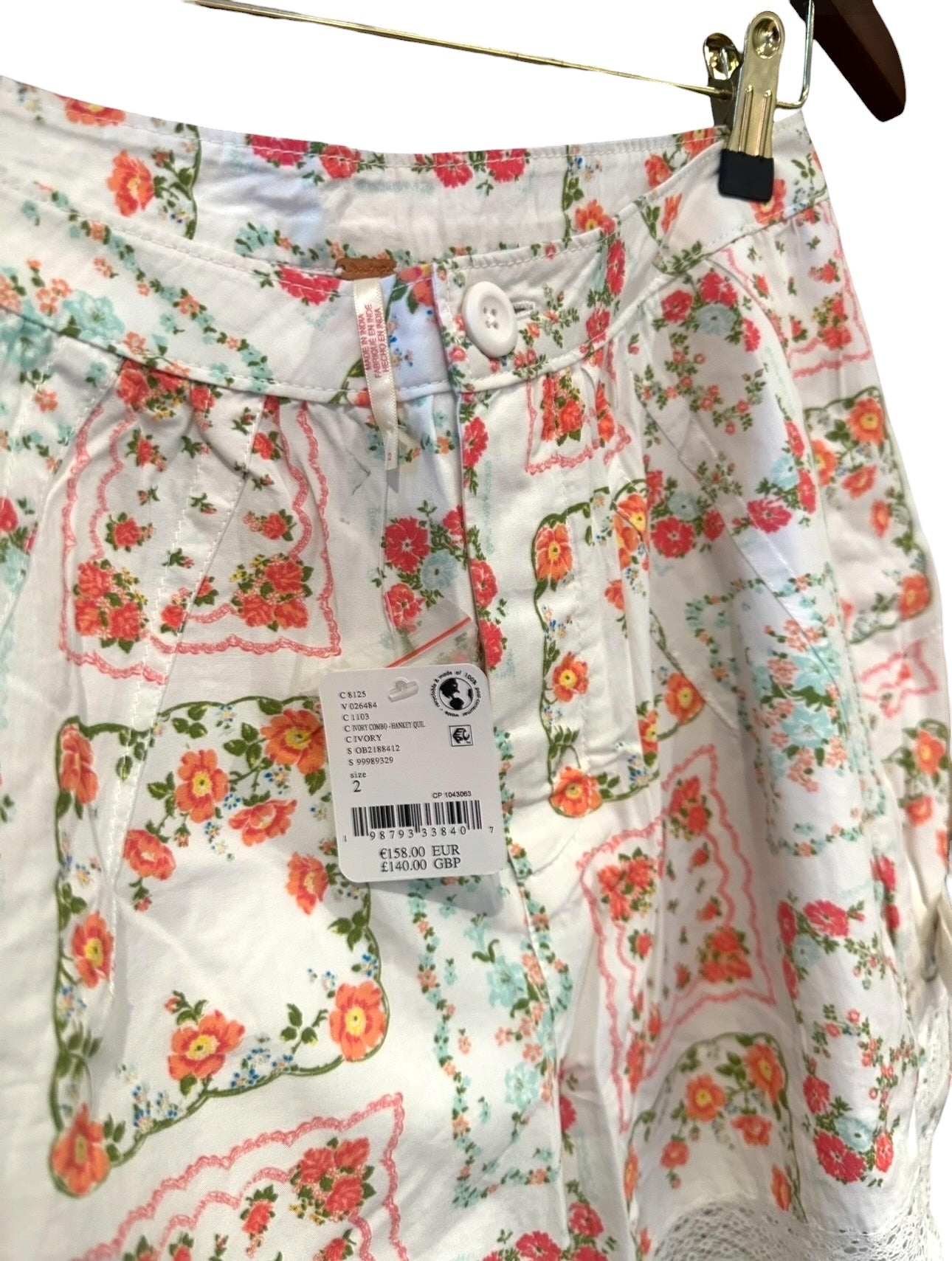 Free People Blooming Lace Shorts Ivory US 2 UK 6 RRP 140