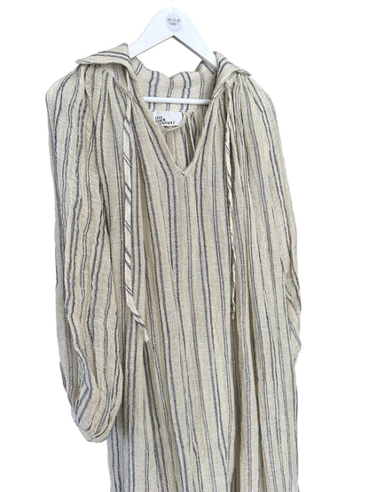 Lisa Marie Fernandez the poet dress in natural & navy striped chios gauze Size 1