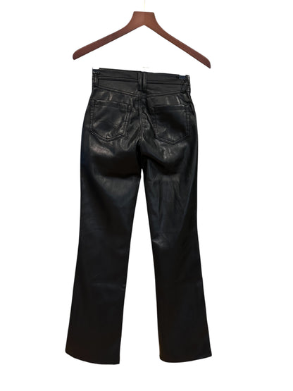 Bershka Black Faux Leather High Waisted Straight Leg Trousers - EU 32 - UK 4