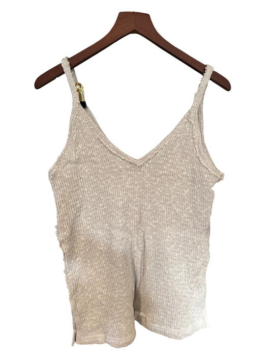 Free People Don’t Go Tank Top - Size Small - Beige RRP 58