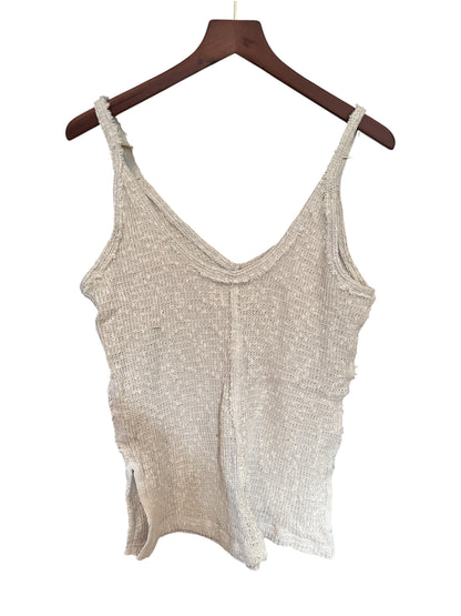Free People Don’t Go Tank Top - Size Small - Beige RRP 58