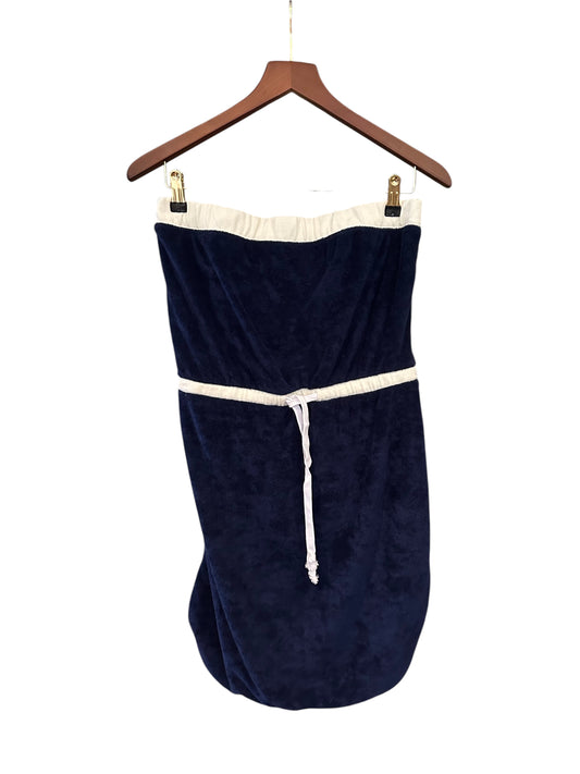 Anthropologie Navy Blue Daily Practice Strapless Terry Mini Dress Size XS