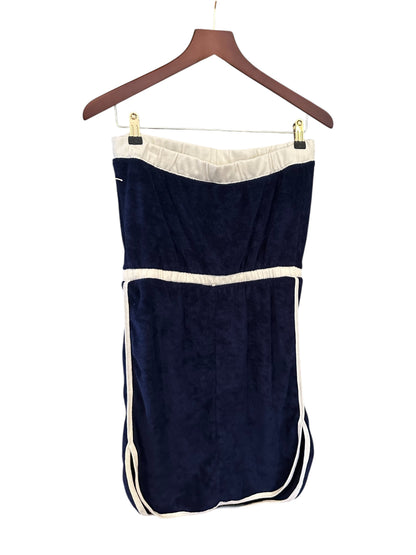Anthropologie Navy Blue Daily Practice Strapless Terry Mini Dress Size XS