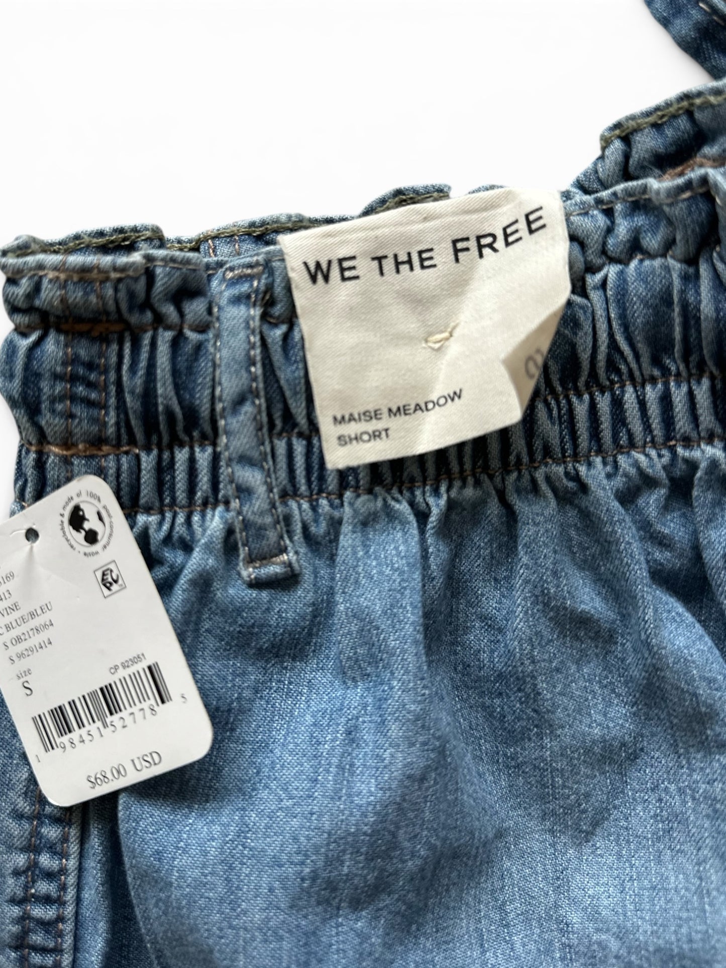Free People Low Rise Blue Maisie Meadow Shorts - Size S
