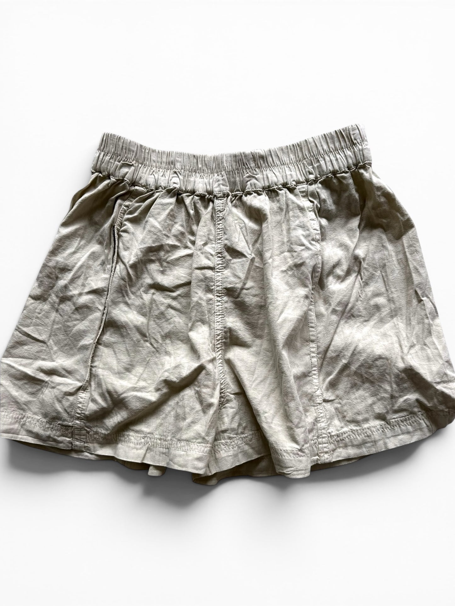 Free People Get Free Beige Poplin Pull-On High Waisted Shorts - Size XS