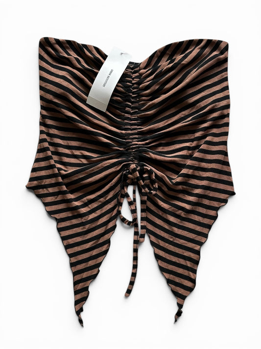 Striped Bandeau Top - Urban Outfitters Off Shoulder Drawstring Crop Shirt Size M
