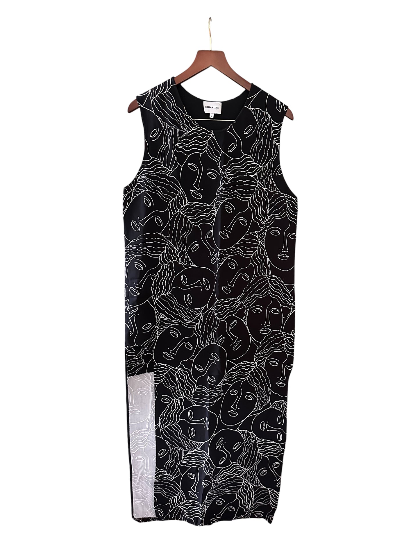 Bimba y Lola Black White Contrast Face Dress - Size M