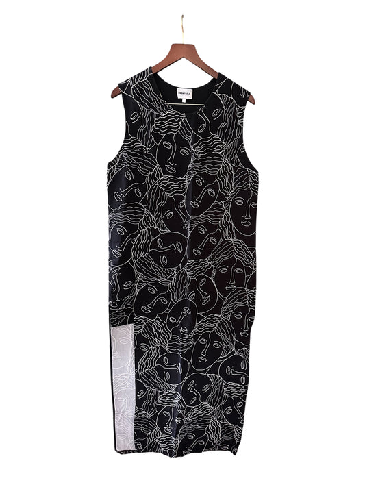 Bimba y Lola Black White Contrast Face Dress - Size M