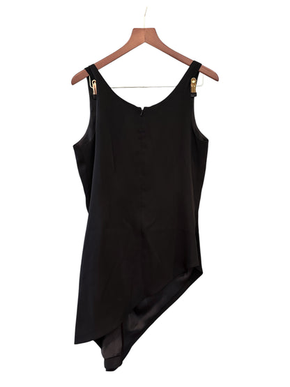Black Mint Velvet Asymmetrical Black Top / Dress - Size UK 14
