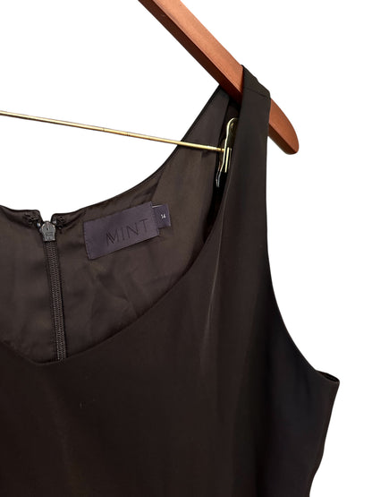 Black Mint Velvet Asymmetrical Black Top / Dress - Size UK 14
