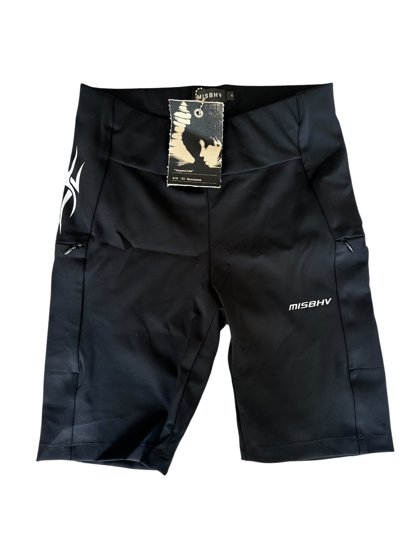 Misbhv Techno Sport Lycra 8” Biker Shorts - Black - Size S RRP 315