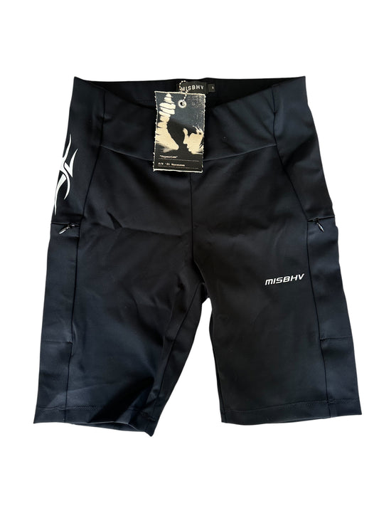 Misbhv Techno Sport Lycra 8” Biker Shorts - Black - Size S RRP 315