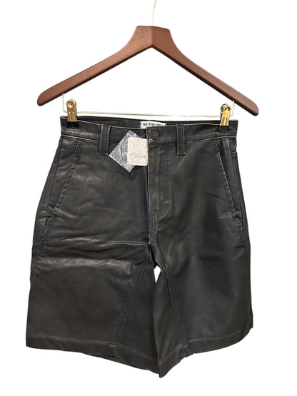Free People We The Free Dylan Vegan Long Shorts - Black Charcoal Grey Combo - Size 24 UK 4