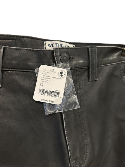 Free People We The Free Dylan Vegan Long Shorts - Black Charcoal Grey Combo - Size 24 UK 4