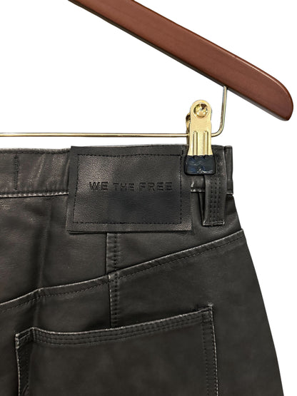 Free People We The Free Dylan Vegan Long Shorts - Black Charcoal Grey Combo - Size 24 UK 4