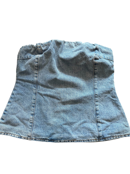 Free People - Remain RMN Studios Denim Charli Bodice Mid Blue UK 12