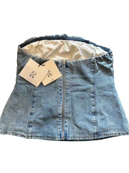 Free People - Remain RMN Studios Denim Charli Bodice Mid Blue UK 12
